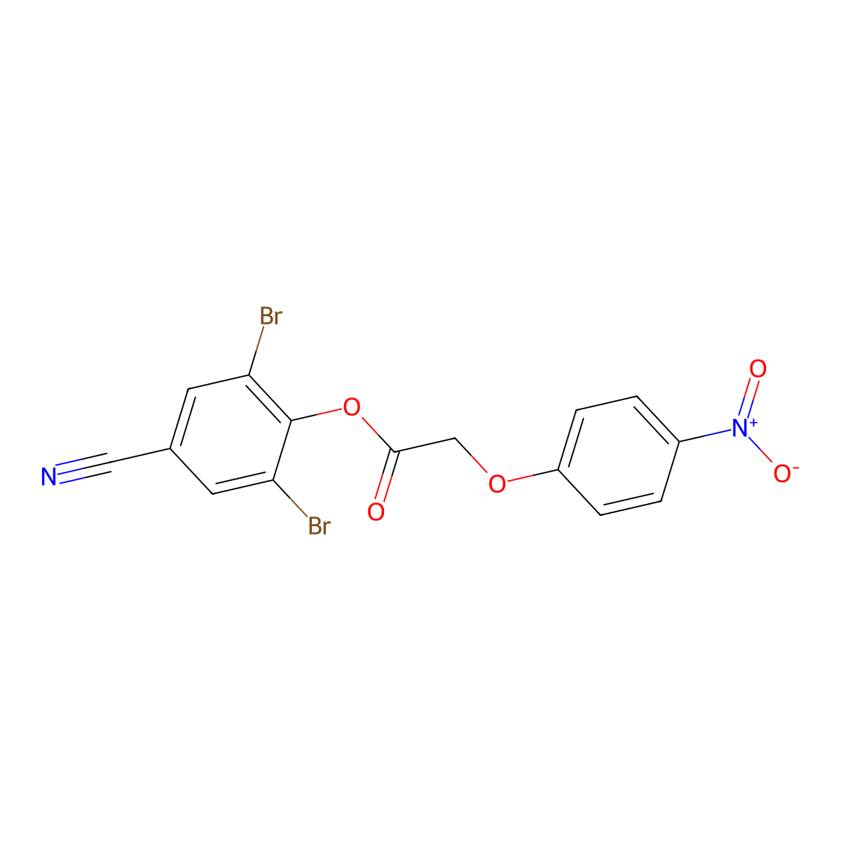 2,6-Dibromo-4-cyanophenyl 2-(4-nitrophenoxy)acetate molecular structure, CAS 313531-73-6