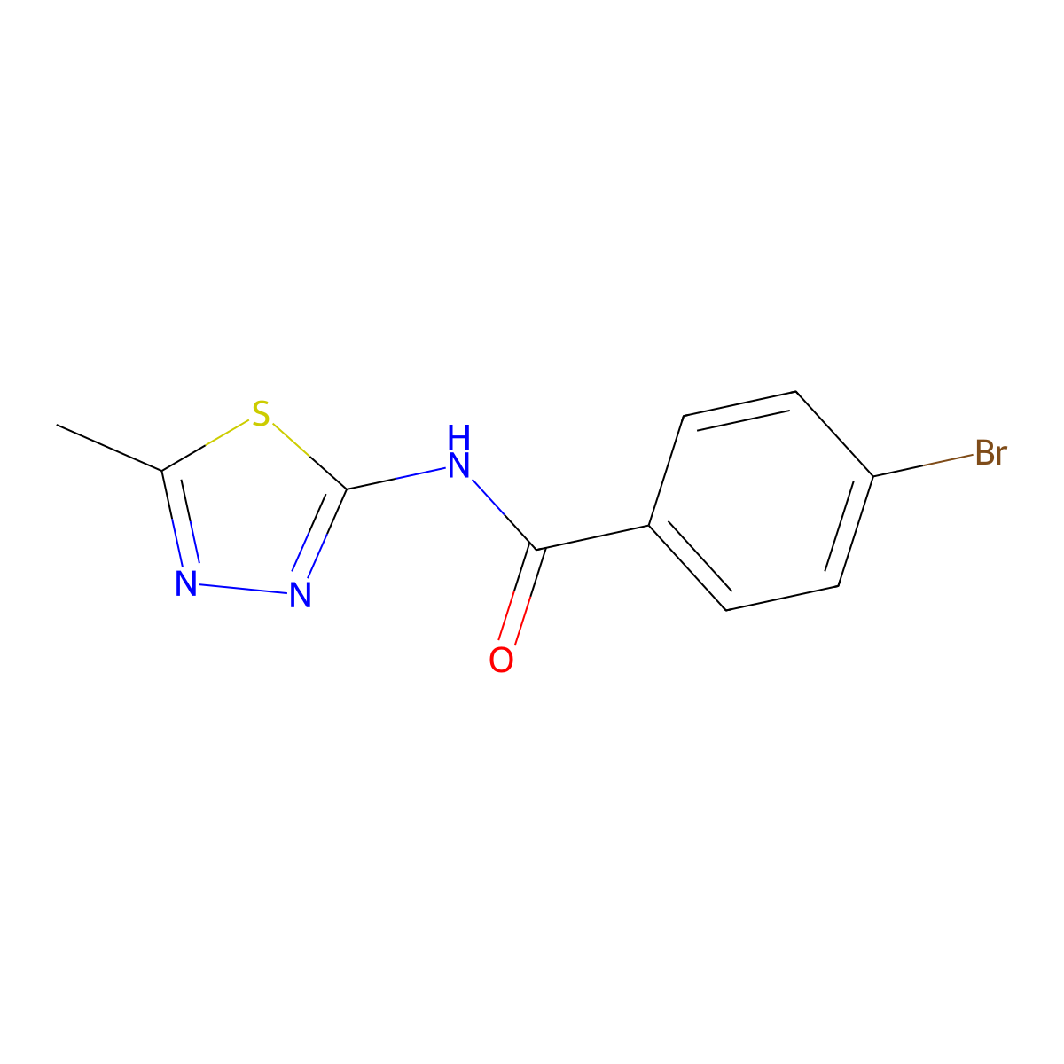 4-bromo-N-(5-methyl-1,3,4-thiadiazol-2-yl)benzamide molecular structure, CAS 313531-82-7