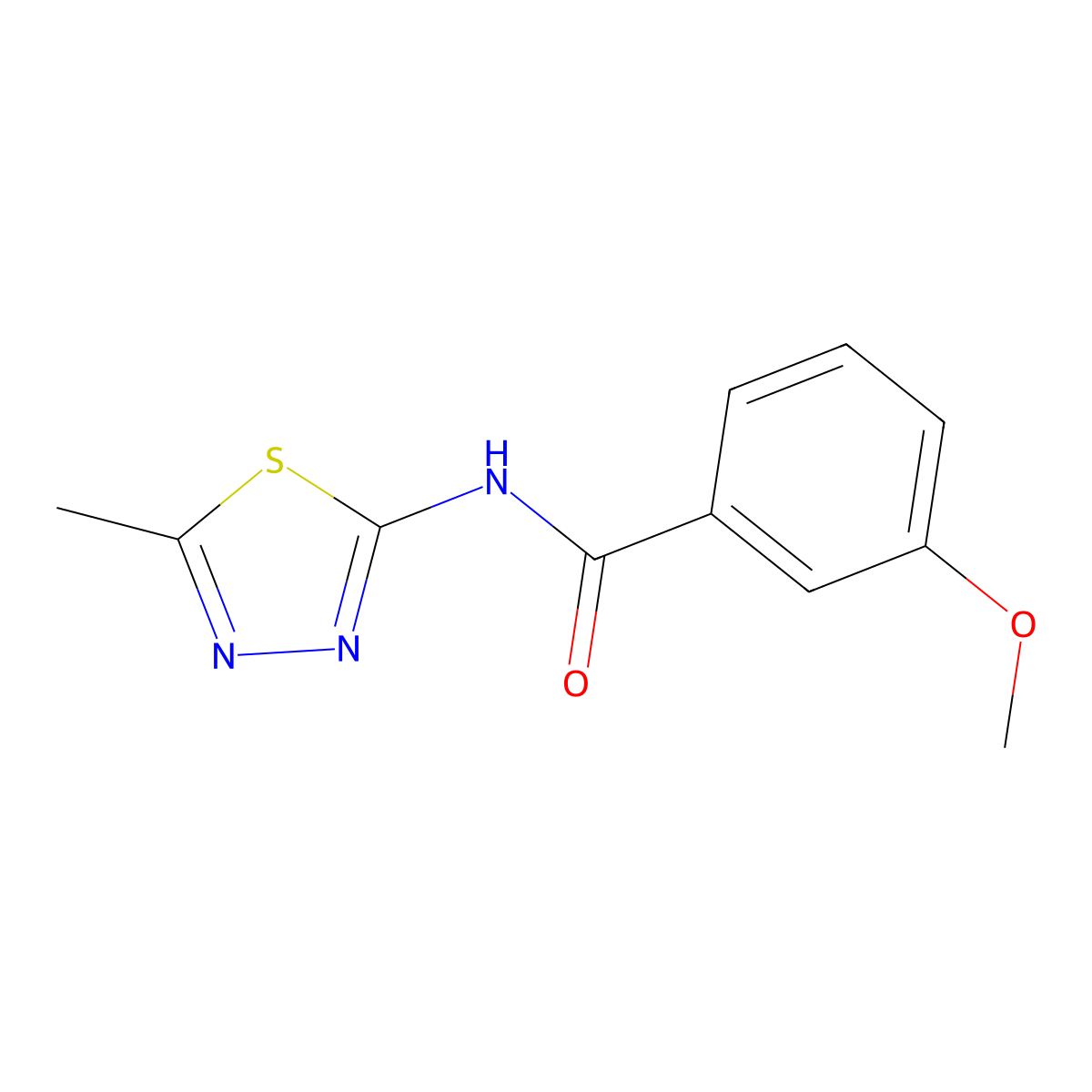 3-methoxy-N-(5-methyl-1,3,4-thiadiazol-2-yl)benzamide molecular structure, CAS 313531-83-8