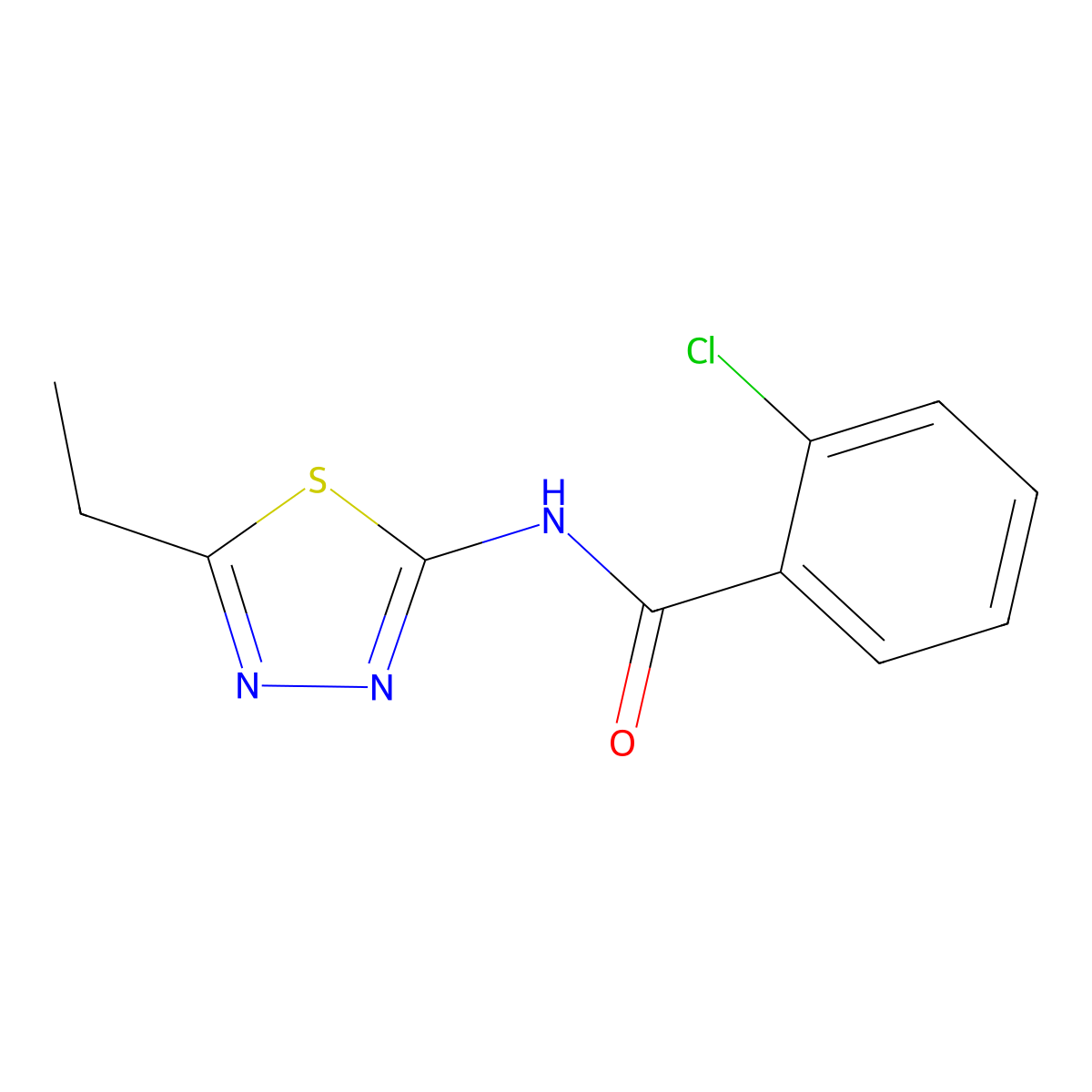 2-chloro-N-(5-ethyl-1,3,4-thiadiazol-2-yl)benzamide molecular structure, CAS 313531-89-4