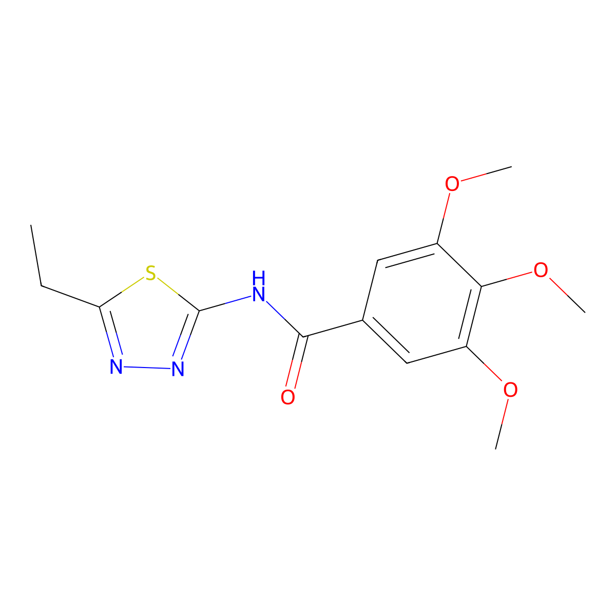 N-(5-ethyl-1,3,4-thiadiazol-2-yl)-3,4,5-trimethoxybenzamide molecular structure, CAS 313531-94-1