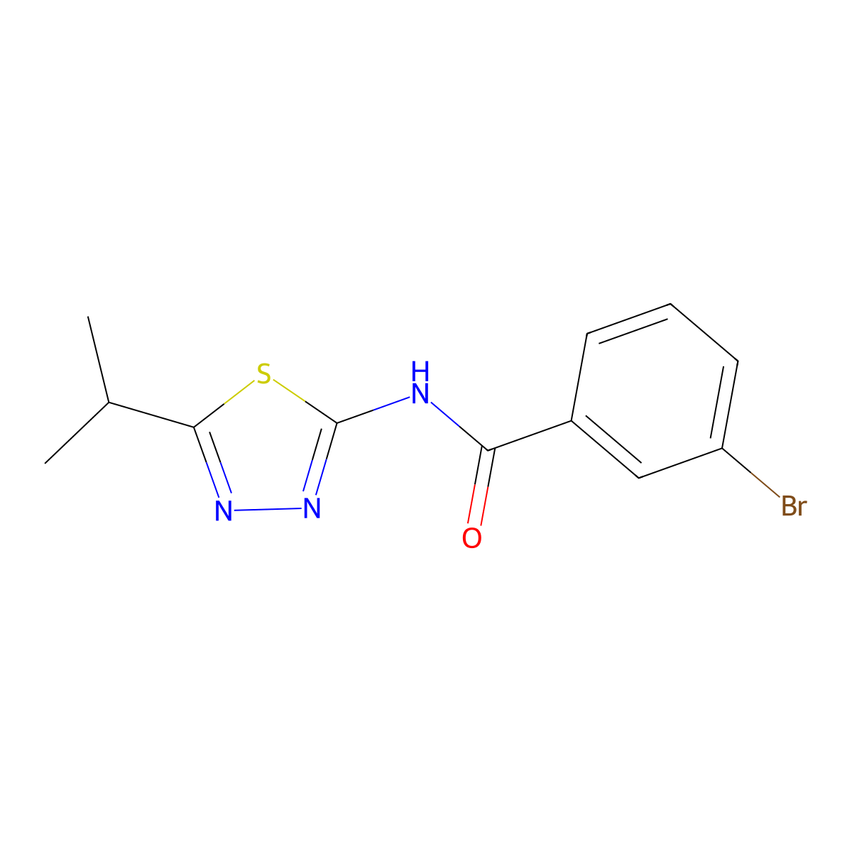 3-bromo-N-[5-(propan-2-yl)-1,3,4-thiadiazol-2-yl]benzamide molecular structure, CAS 313531-98-5