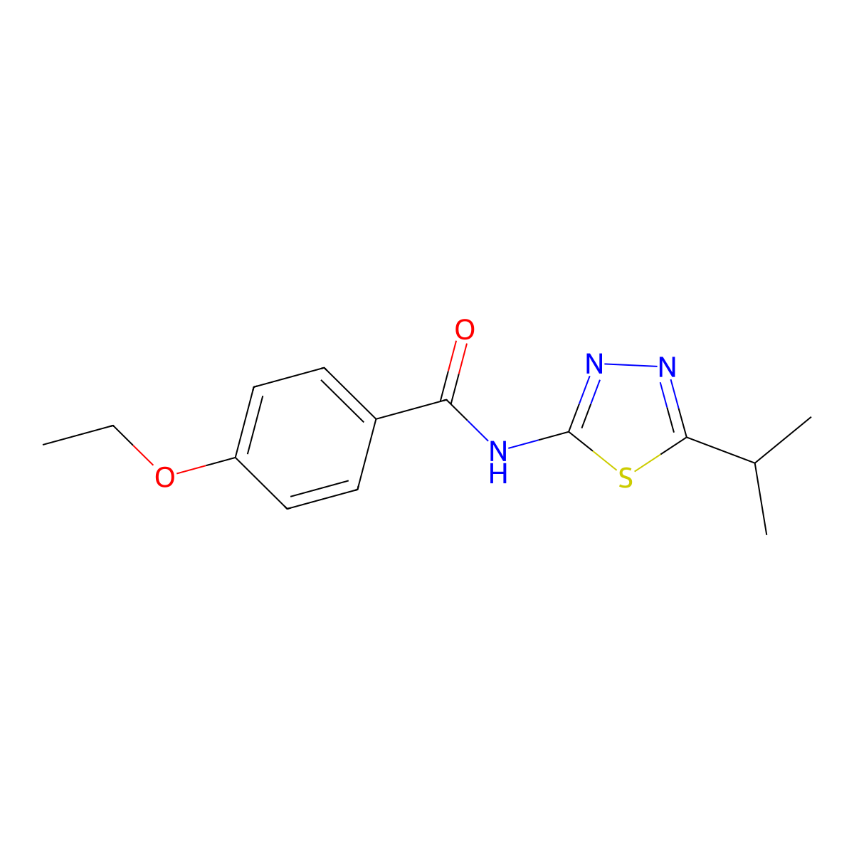 4-ethoxy-N-(5-isopropyl-1,3,4-thiadiazol-2-yl)benzamide molecular structure, CAS 313531-99-6