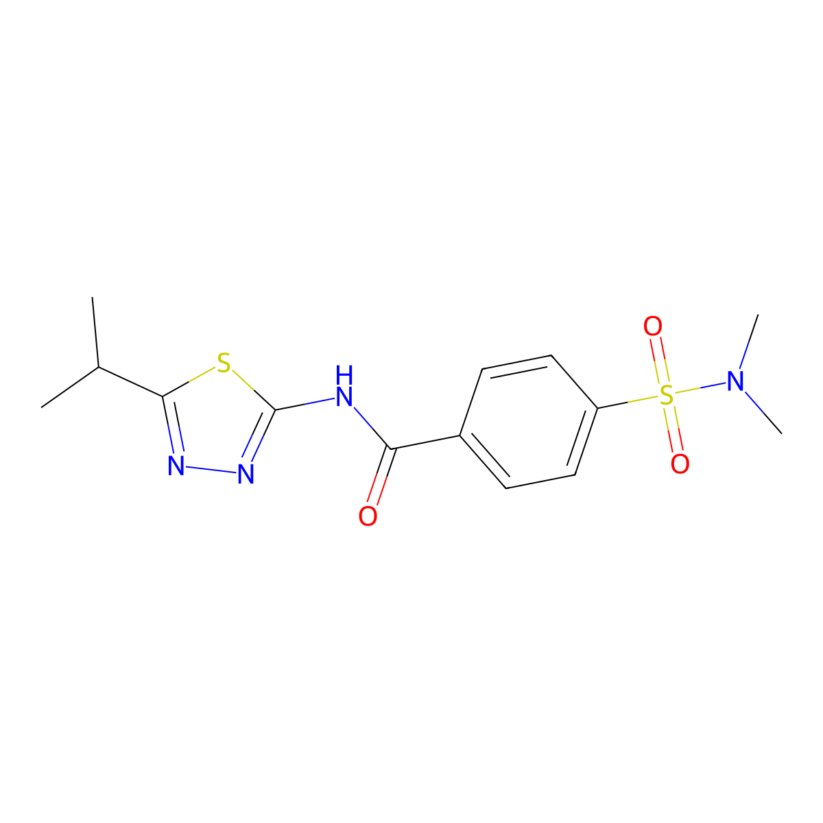 4-(dimethylsulfamoyl)-N-(5-propan-2-yl-1,3,4-thiadiazol-2-yl)benzamide molecular structure, CAS 313532-03-5
