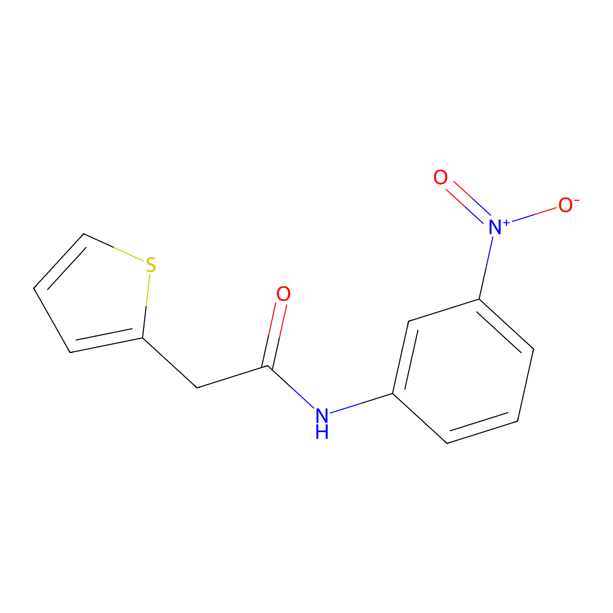 N-(3-nitrophenyl)-2-(2-thienyl)acetamide molecular structure, CAS 313533-07-2