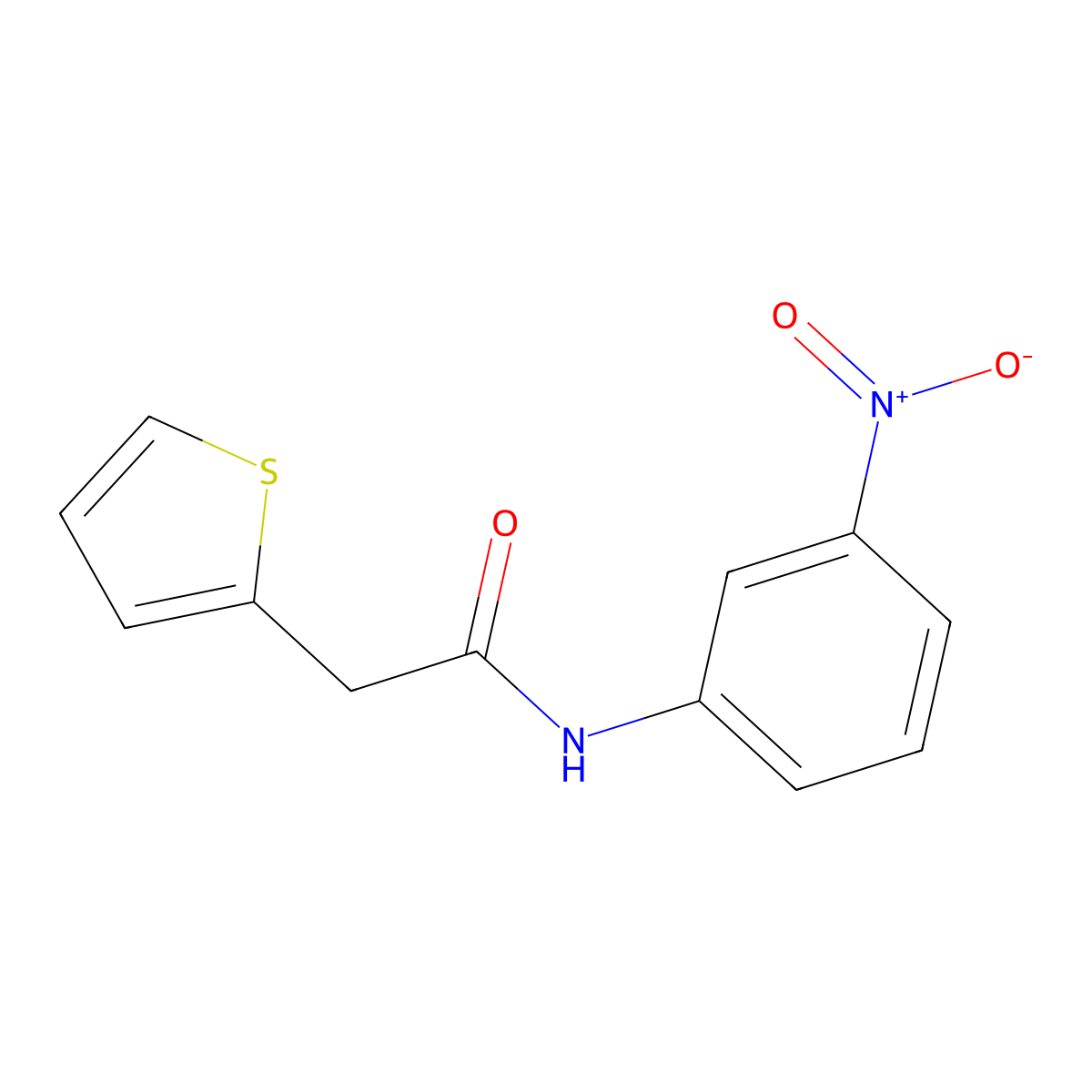 N-(3-nitrophenyl)-2-(2-thienyl)acetamide molecular structure, CAS 313533-07-2