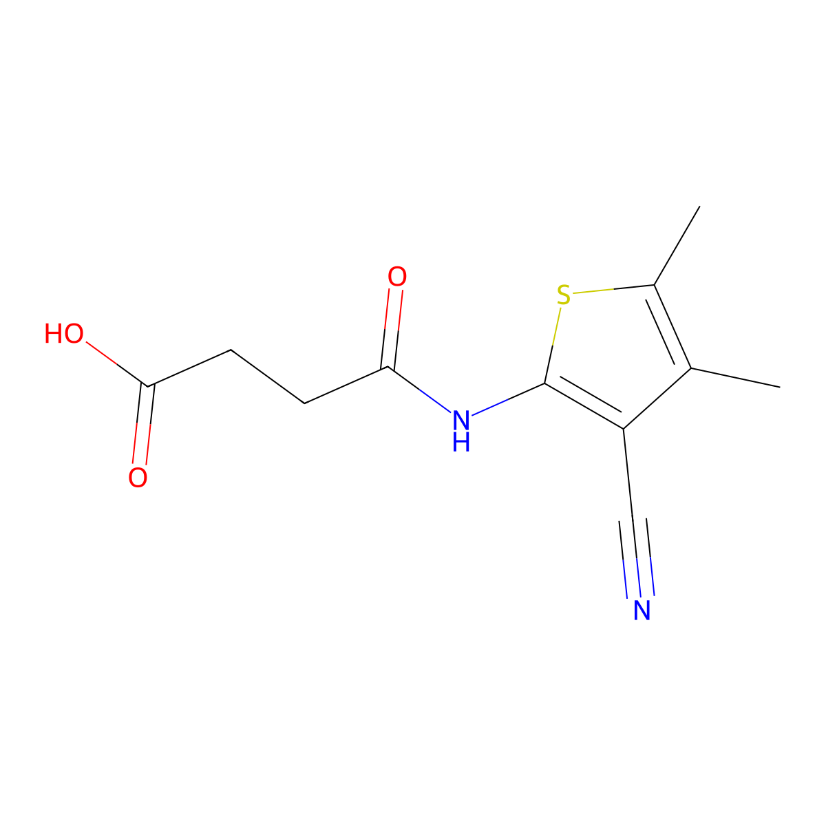 4-((3-Cyano-4,5-dimethylthiophen-2-yl)amino)-4-oxobutanoic acid molecular structure, CAS 313533-19-6