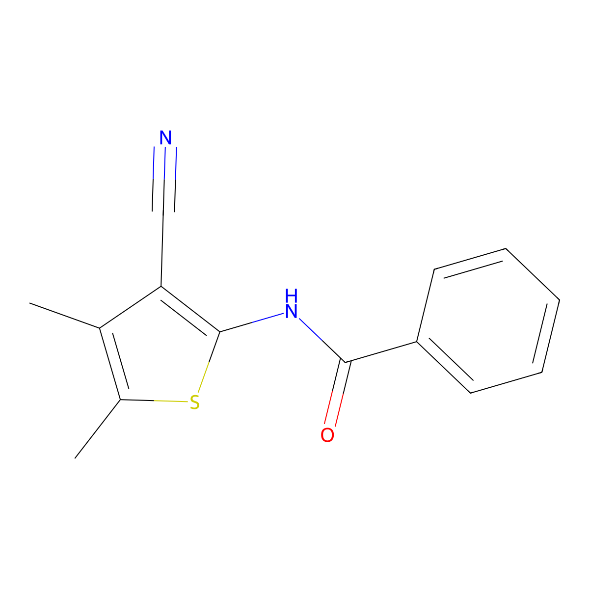 N-(3-cyano-4,5-dimethylthiophen-2-yl)benzamide molecular structure, CAS 313533-21-0