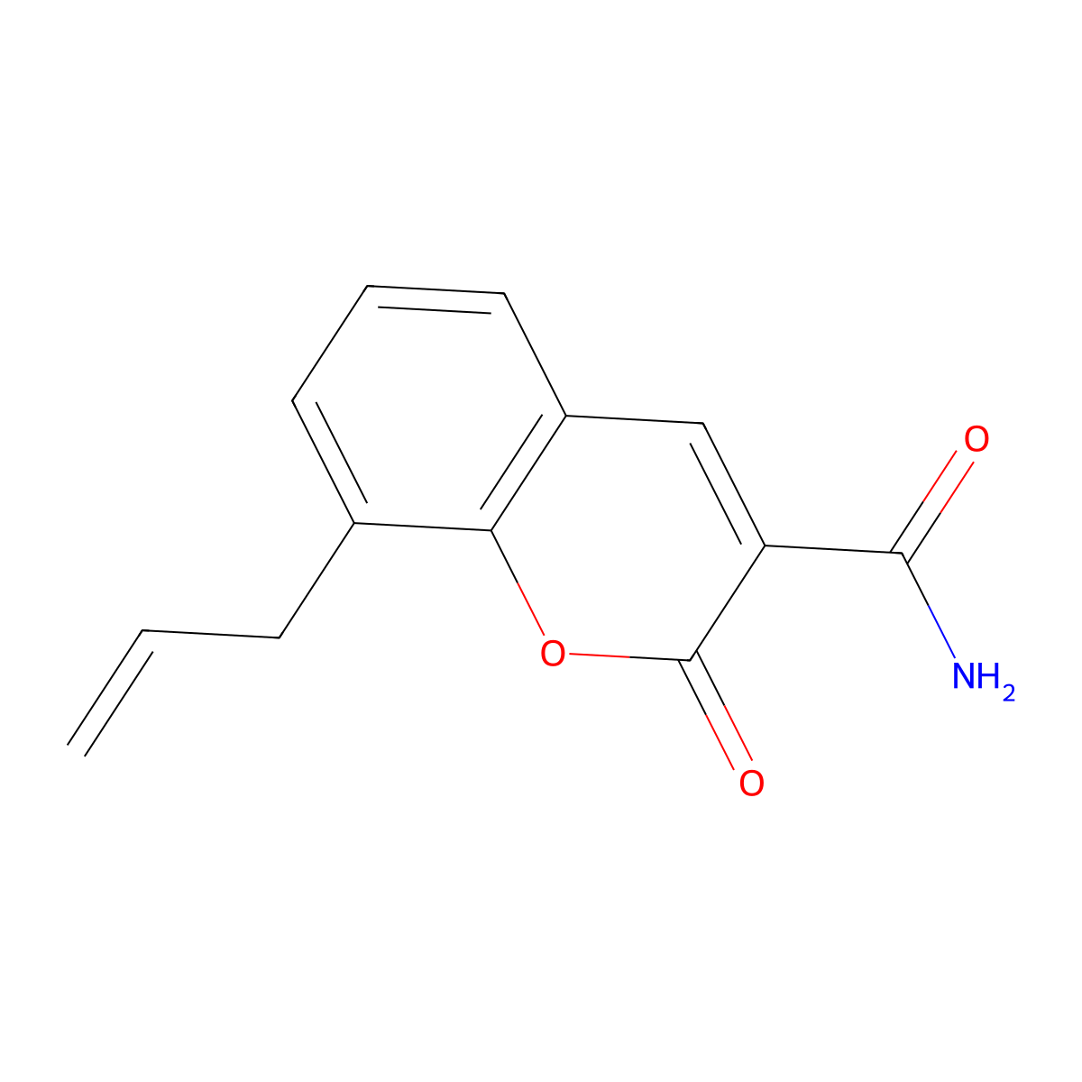 2-Oxo-8-prop-2-enylchromene-3-carboxamide molecular structure, CAS 313533-28-7