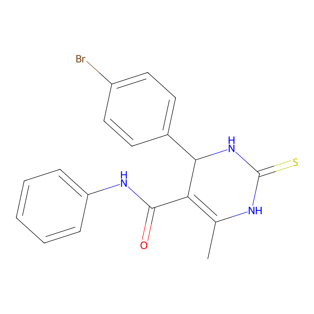 4-(4-bromophenyl)-6-methyl-N-phenyl-2-sulfanylidene-3,4-dihydro-1H-pyrimidine-5-carboxamide molecular structure, CAS 313533-47-0