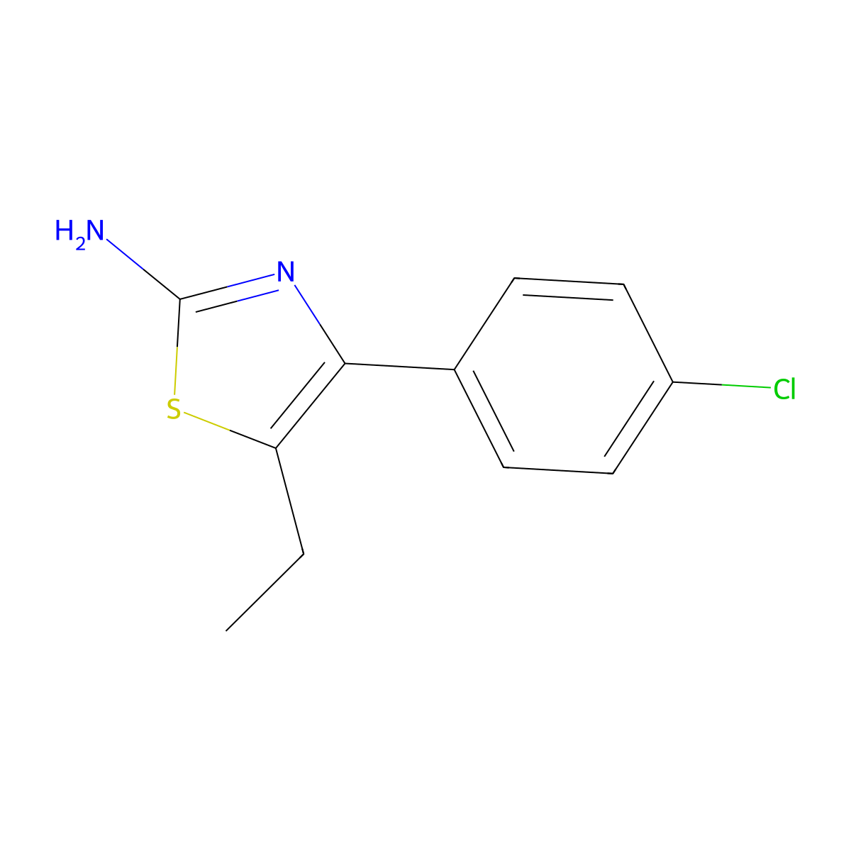 4-(4-Chlorophenyl)-5-ethyl-1,3-thiazol-2-amine molecular structure, CAS 313533-99-2