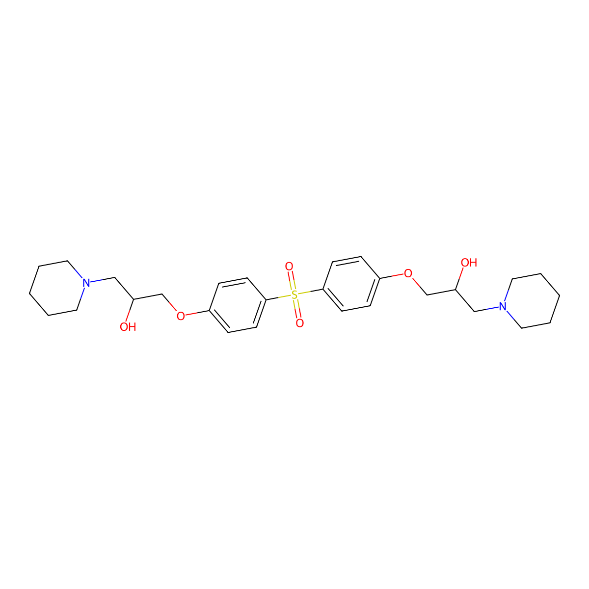 3,3'-[Sulfonylbis(benzene-4,1-diyloxy)]bis[1-(piperidin-1-yl)propan-2-ol] molecular structure, CAS 313534-35-9