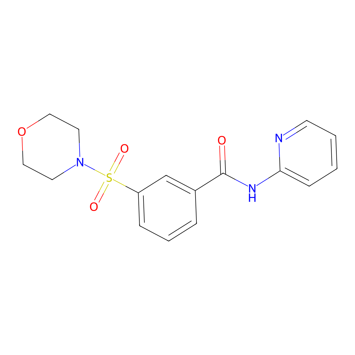 3-(morpholinosulfonyl)-N-(pyridin-2-yl)benzamide molecular structure, CAS 313534-37-1