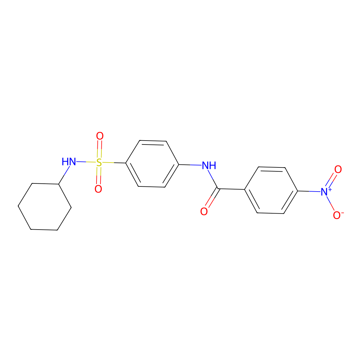 N-[4-(cyclohexylsulfamoyl)phenyl]-4-nitrobenzamide molecular structure, CAS 313534-41-7