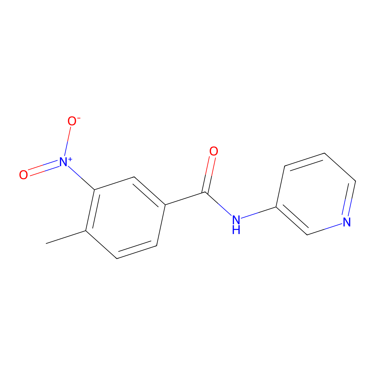 4-methyl-3-nitro-N-pyridin-3-ylbenzamide molecular structure, CAS 313534-64-4