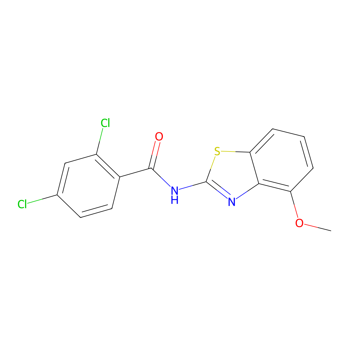 2,4-dichloro-N-(4-methoxy-1,3-benzothiazol-2-yl)benzamide molecular structure, CAS 313535-06-7