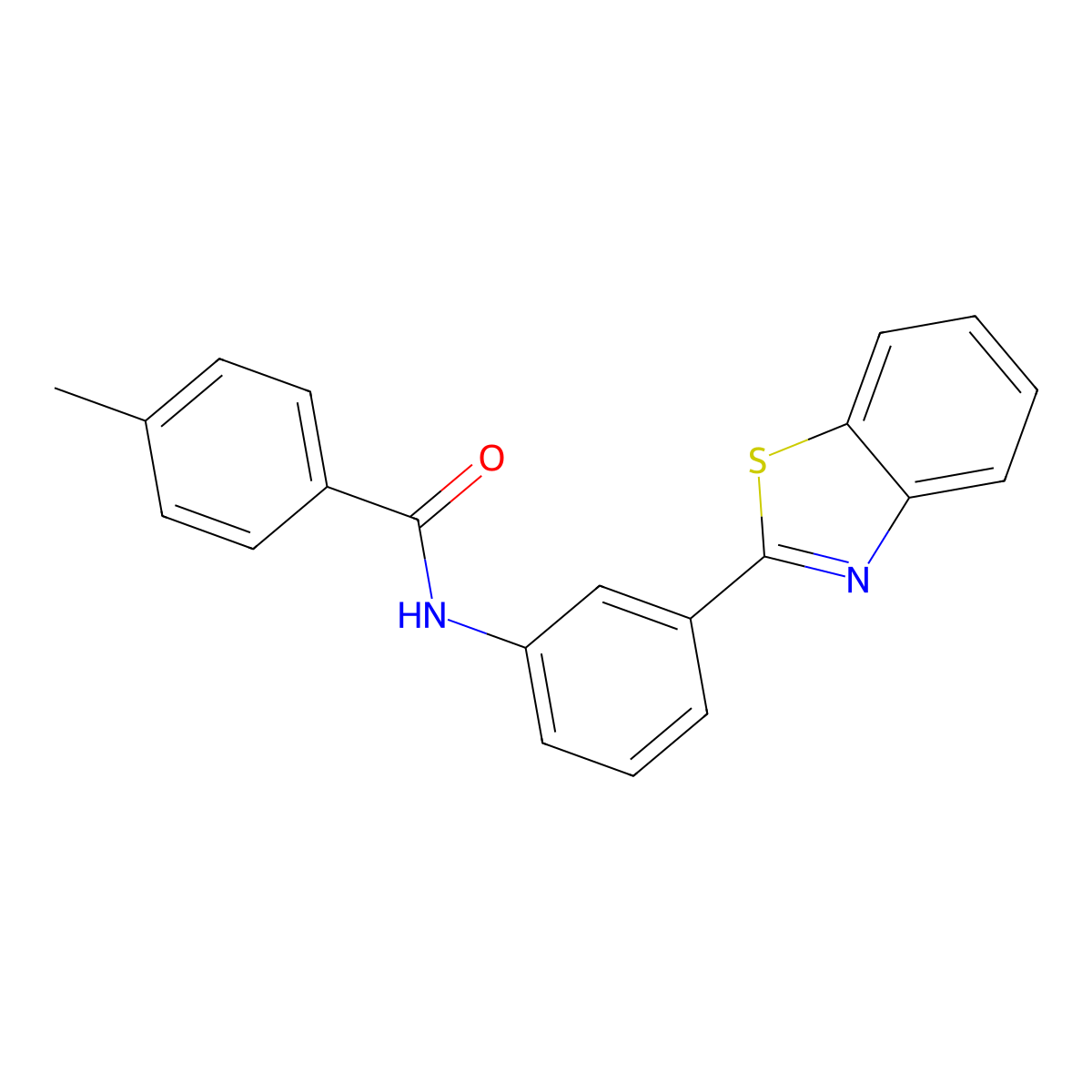 N-[3-(1,3-benzothiazol-2-yl)phenyl]-4-methylbenzamide molecular structure, CAS 313535-64-7