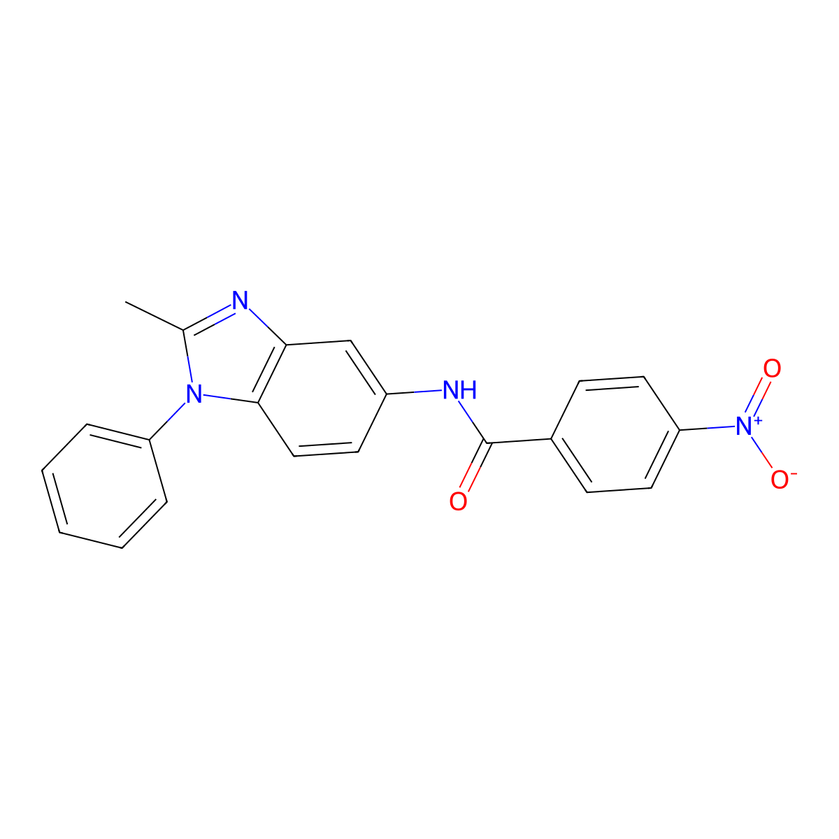 N-(2-methyl-1-phenyl-1H-benzo[d]imidazol-5-yl)-4-nitrobenzamide molecular structure, CAS 313535-67-0