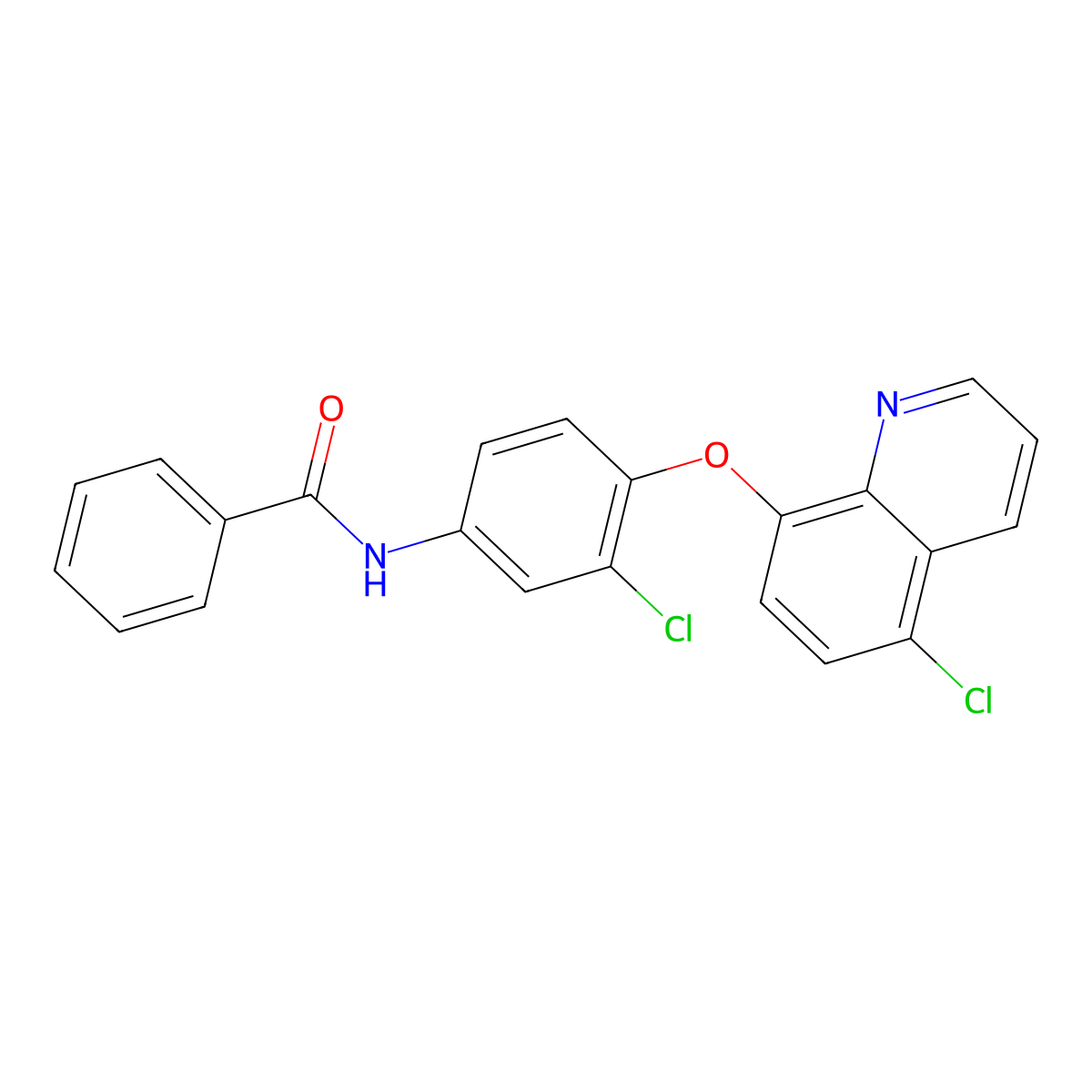 N-{3-chloro-4-[(5-chloroquinolin-8-yl)oxy]phenyl}benzamide molecular structure, CAS 313535-85-2