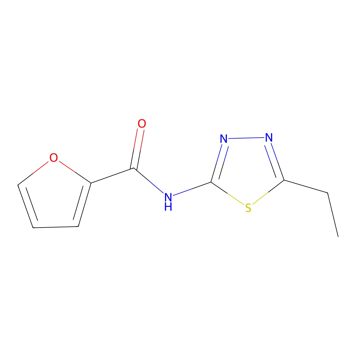 N-(5-ethyl-1,3,4-thiadiazol-2-yl)furan-2-carboxamide molecular structure, CAS 313535-89-6