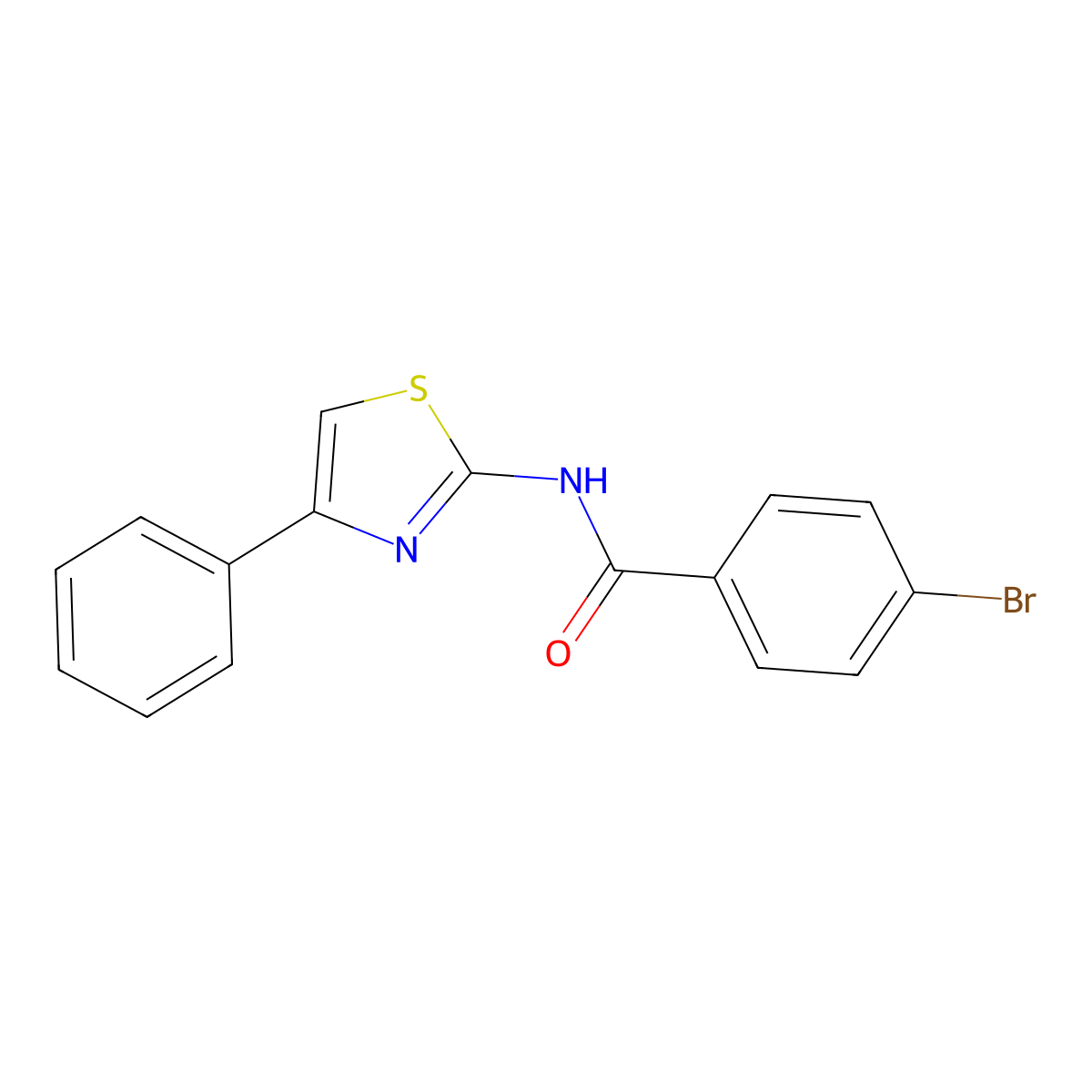 4-bromo-N-(4-phenyl-1,3-thiazol-2-yl)benzamide molecular structure, CAS 313535-95-4