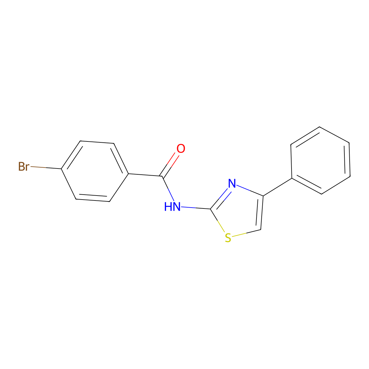 4-bromo-N-(4-phenyl-1,3-thiazol-2-yl)benzamide molecular structure, CAS 313535-95-4