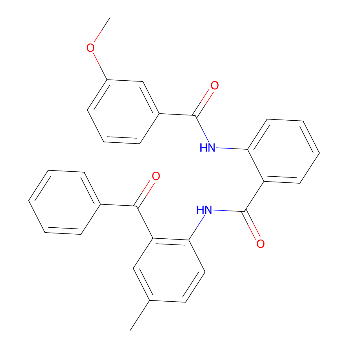 N-(2-benzoyl-4-methylphenyl)-2-(3-methoxybenzamido)benzamide molecular structure, CAS 313535-98-7