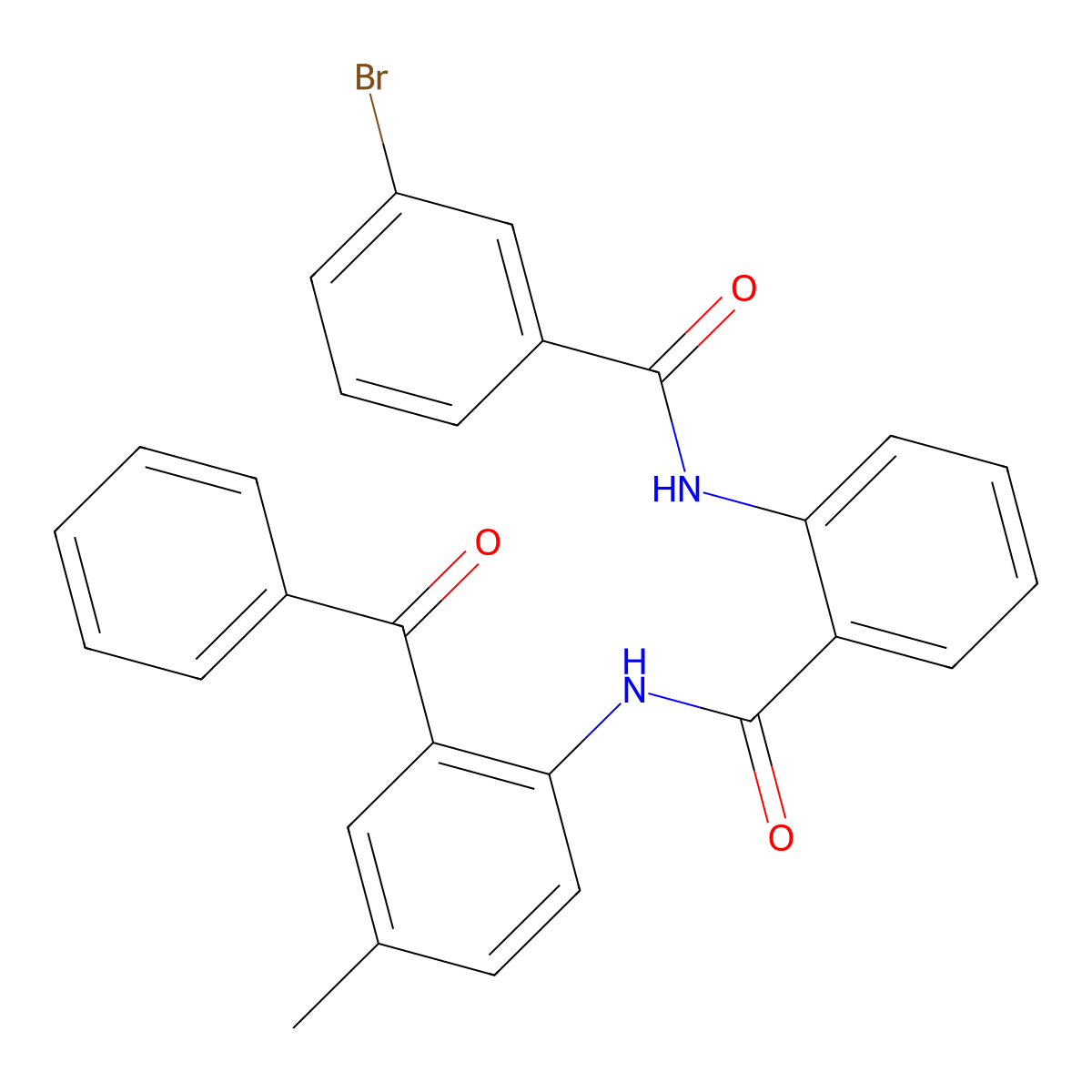 N-(2-benzoyl-4-methylphenyl)-2-(3-bromobenzamido)benzamide molecular structure, CAS 313535-99-8