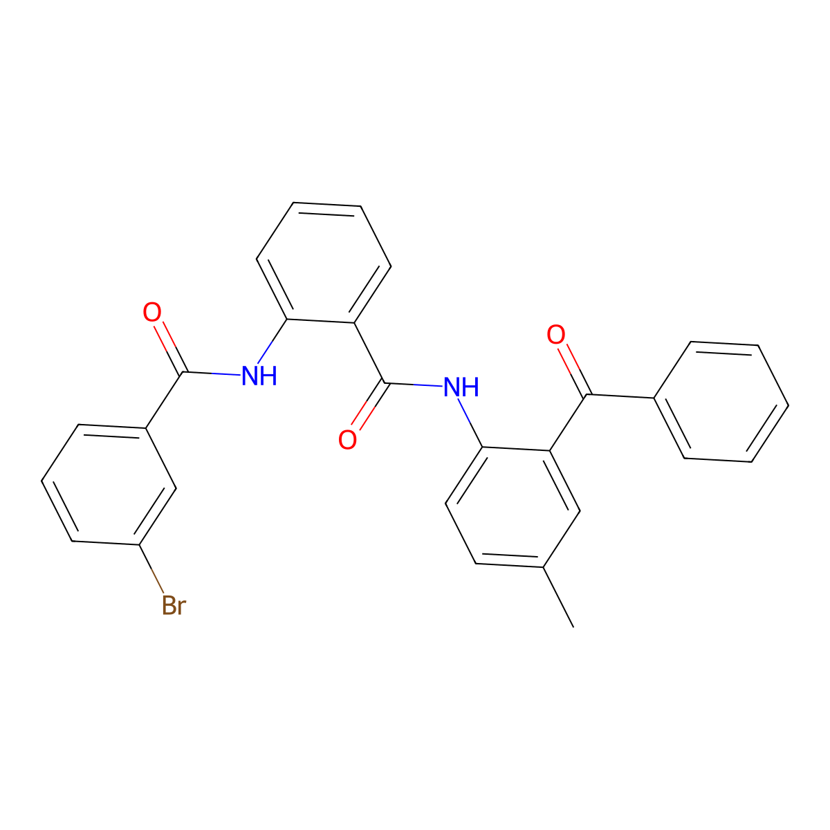 N-(2-benzoyl-4-methylphenyl)-2-(3-bromobenzamido)benzamide molecular structure, CAS 313535-99-8
