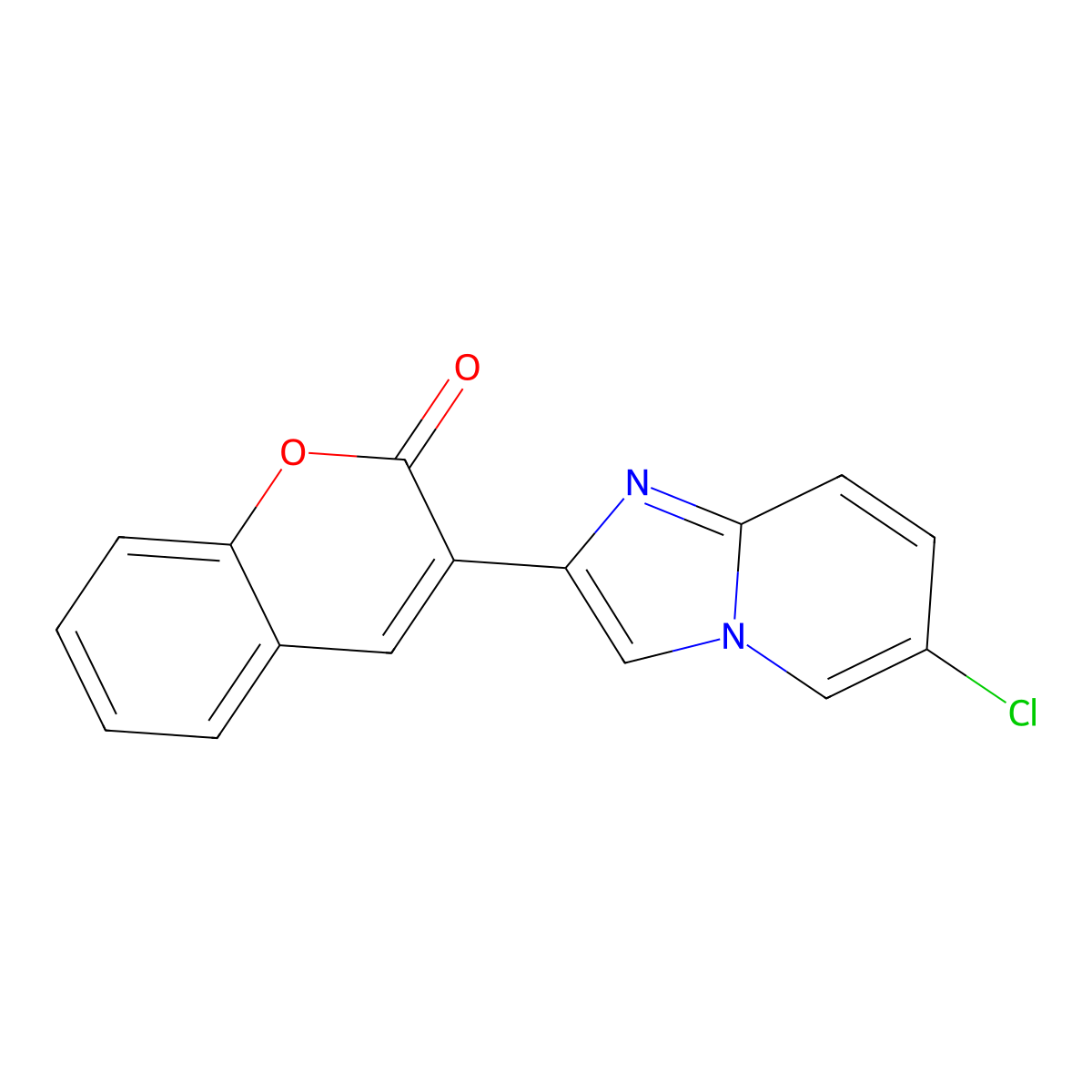 3-(6-chloroimidazo[1,2-a]pyridin-2-yl)-2H-chromen-2-one molecular structure, CAS 313536-23-1