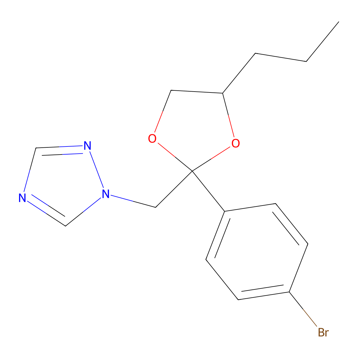 1-{[2-(4-bromophenyl)-4-propyl-1,3-dioxolan-2-yl]methyl}-1H-1,2,4-triazole molecular structure, CAS 313536-36-6