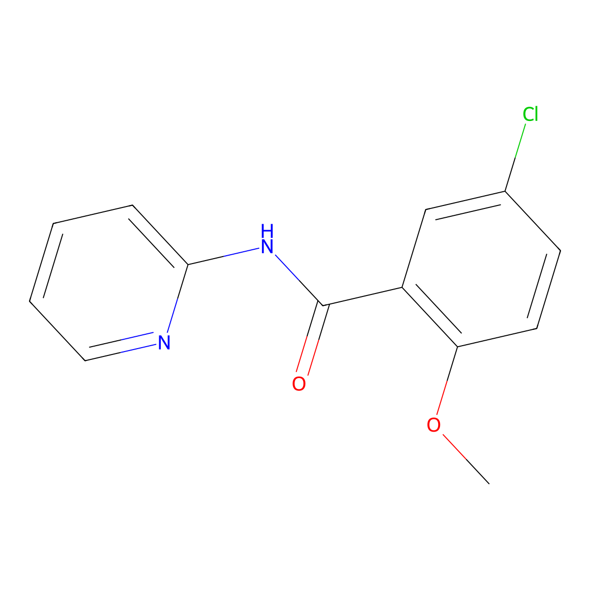 5-chloro-2-methoxy-N-(pyridin-2-yl)benzamide molecular structure, CAS 313536-75-3