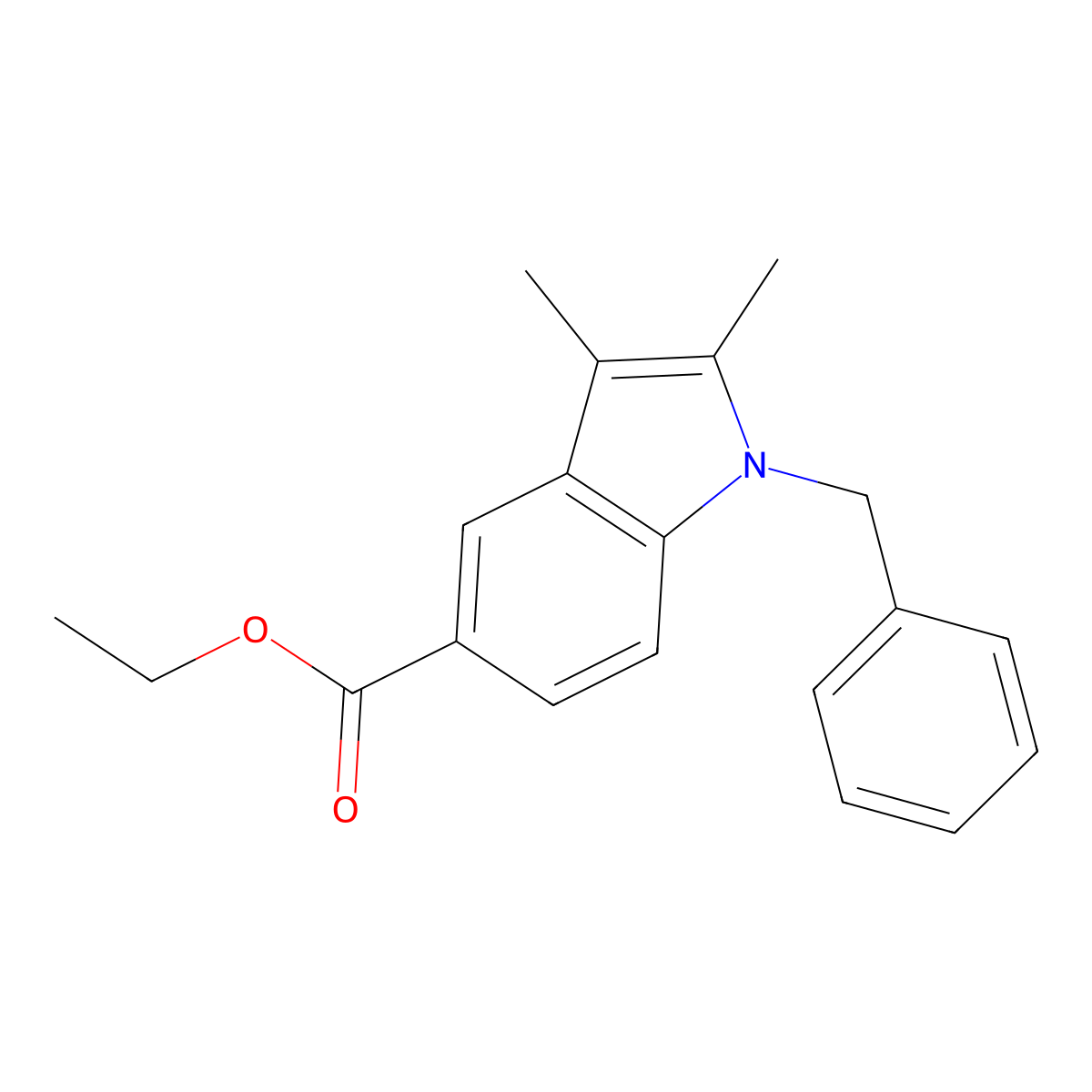 ethyl 1-benzyl-2,3-dimethyl-1H-indole-5-carboxylate molecular structure, CAS 313536-82-2