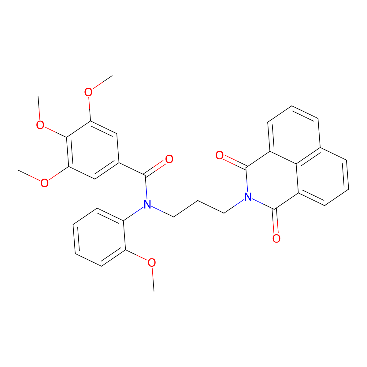 N-(3-(1,3-dioxo-1H-benzo[de]isoquinolin-2(3H)-yl)propyl)-3,4,5-trimethoxy-N-(2-methoxyphenyl)benzamide molecular structure, CAS 313536-90-2