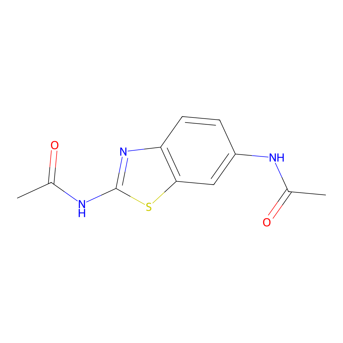 N-(2-acetamido-1,3-benzothiazol-6-yl)acetamide molecular structure, CAS 313537-69-8