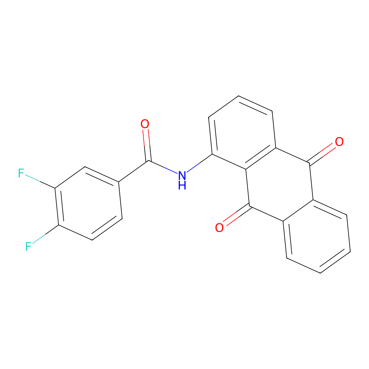 N-(9,10-dioxo-9,10-dihydroanthracen-1-yl)-3,4-difluorobenzamide molecular structure, CAS 313537-72-3