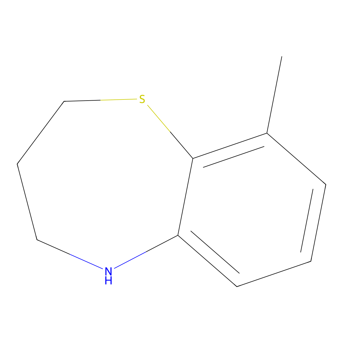 9-Methyl-2,3,4,5-tetrahydro-1,5-benzothiazepine molecular structure, CAS 313544-09-1