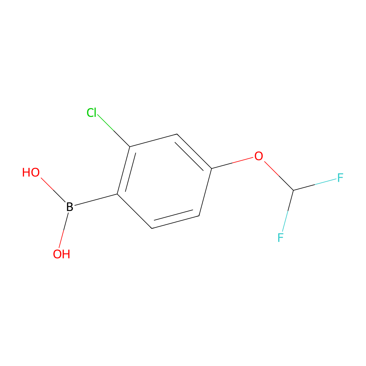 (2-Chloro-4-(difluoromethoxy)phenyl)boronic acid molecular structure, CAS 313545-33-4