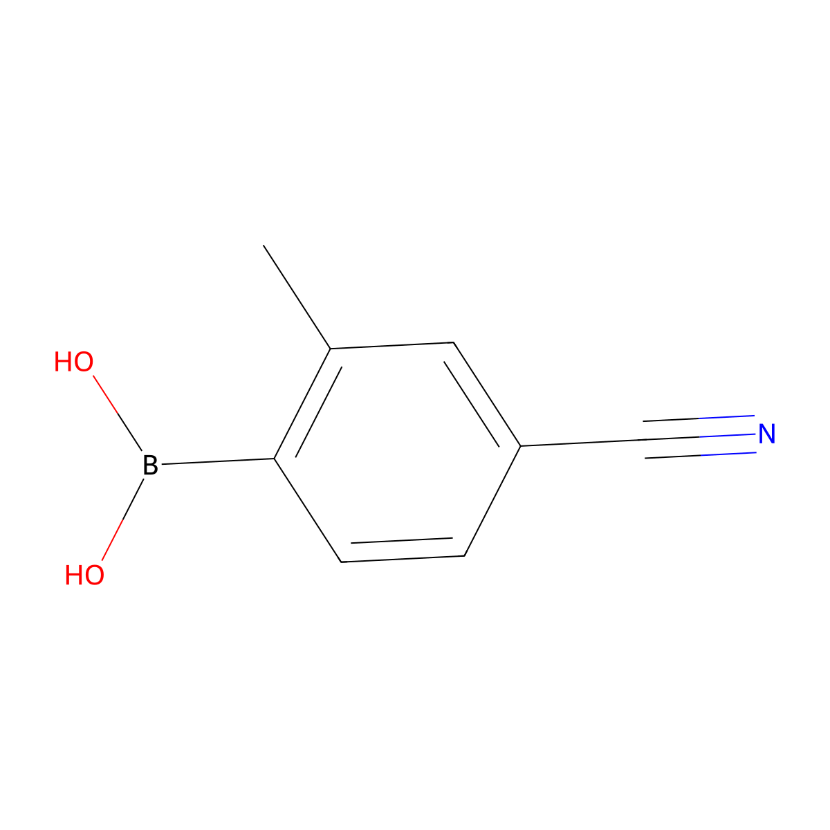 (4-Cyano-2-methyl-phenyl)boronic acid molecular structure, CAS 313546-18-8