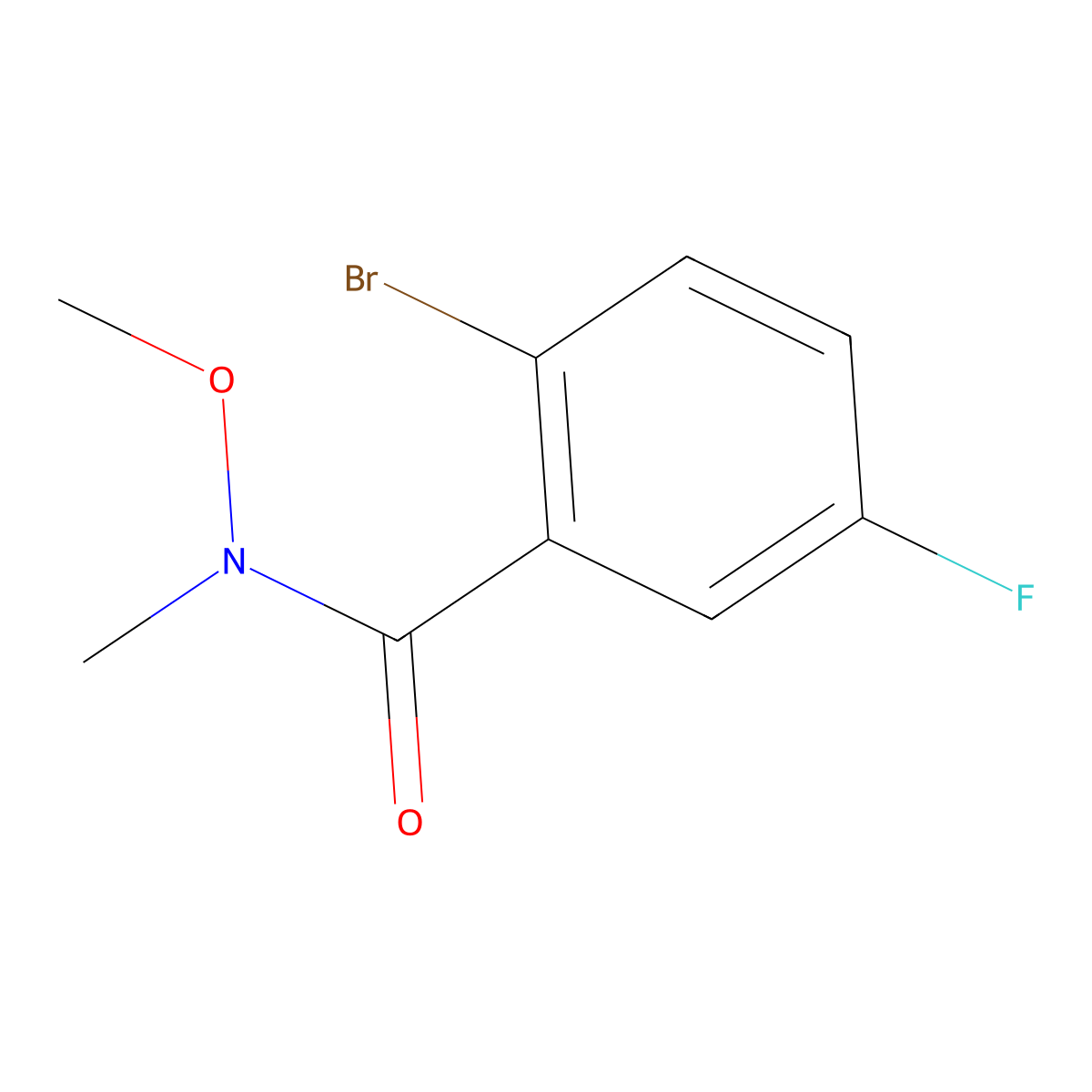 2-Bromo-5-fluoro-N-methoxy-N-methylbenzamide molecular structure, CAS 313547-14-7