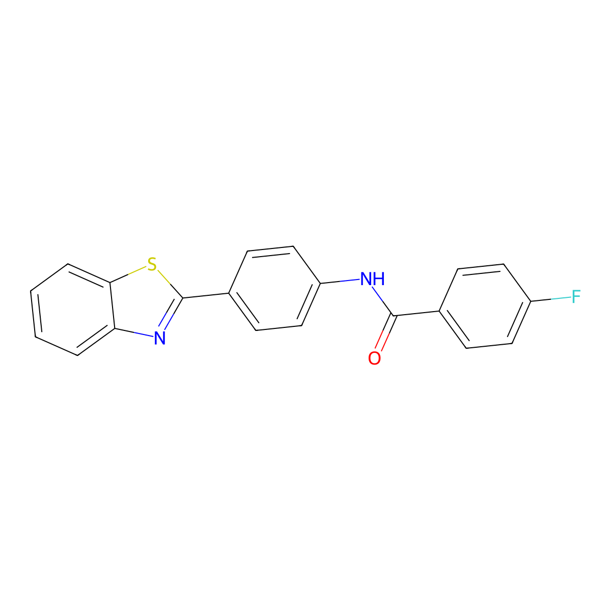 N-[4-(1,3-benzothiazol-2-yl)phenyl]-4-fluorobenzamide molecular structure, CAS 313548-44-6