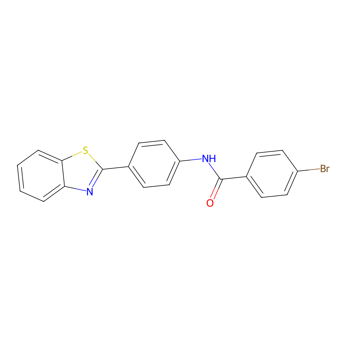 N-[4-(1,3-benzothiazol-2-yl)phenyl]-4-bromobenzamide molecular structure, CAS 313548-45-7
