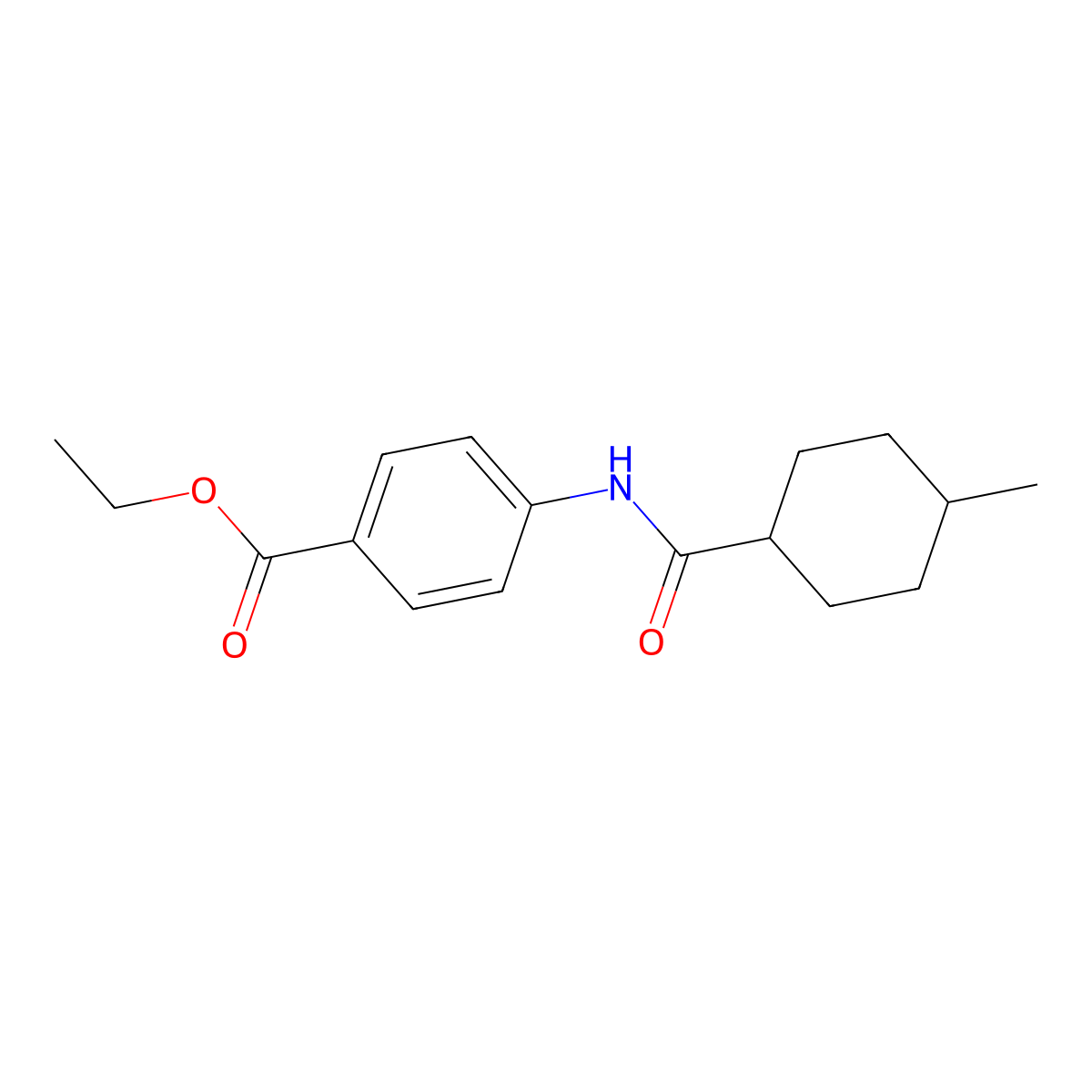 Ethyl 4-{[(4-methylcyclohexyl)carbonyl]amino}benzoate molecular structure, CAS 313548-73-1