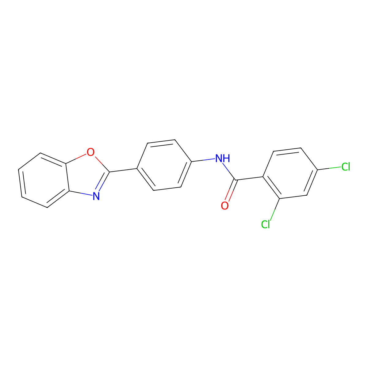 N-[4-(1,3-benzoxazol-2-yl)phenyl]-2,4-dichlorobenzamide molecular structure, CAS 313549-24-5