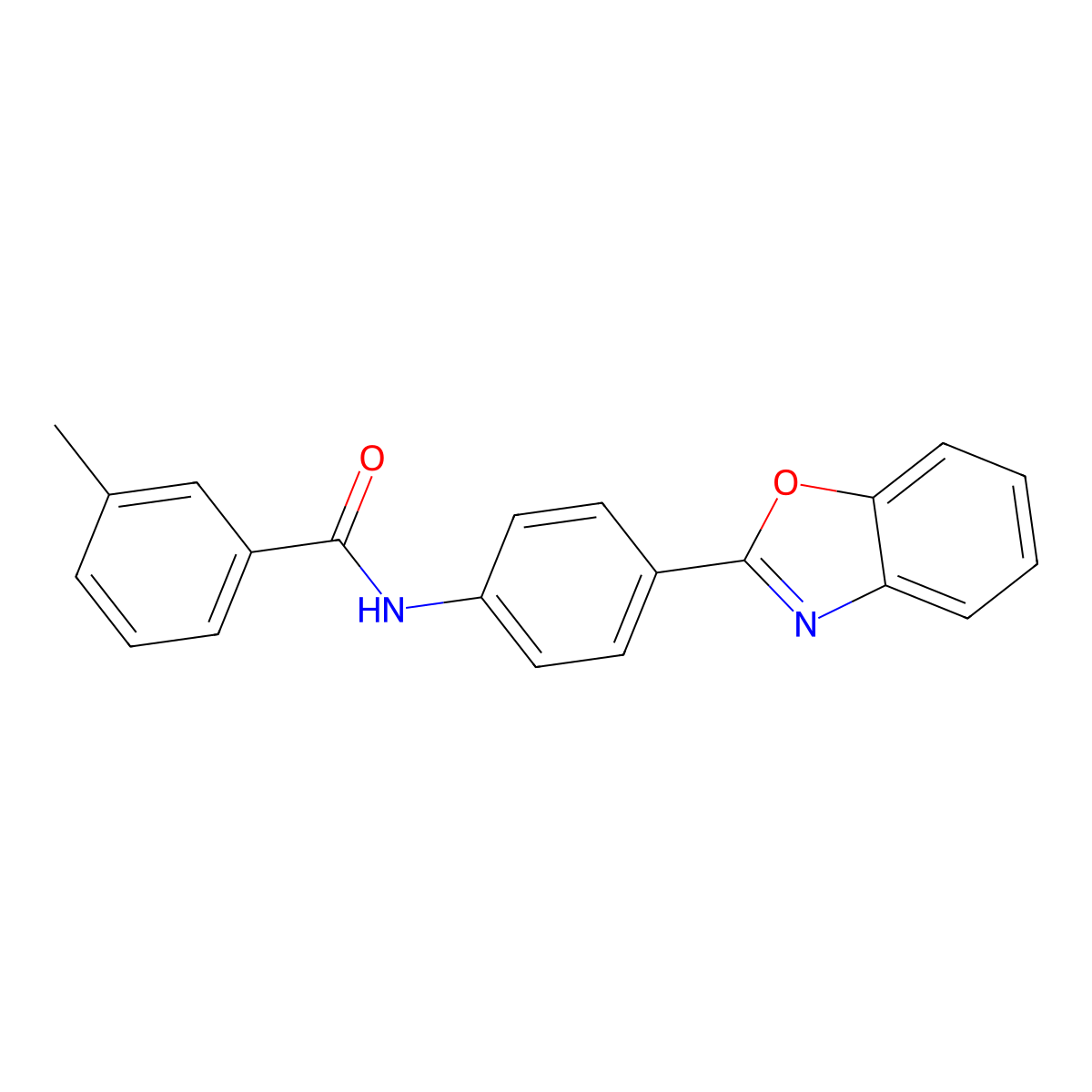 N-[4-(1,3-benzoxazol-2-yl)phenyl]-3-methylbenzamide molecular structure, CAS 313549-26-7