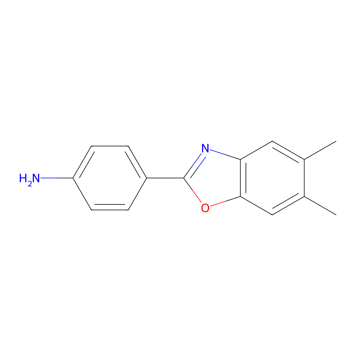 4-(5,6-Dimethyl-1,3-benzoxazol-2-yl)aniline molecular structure, CAS 313549-30-3