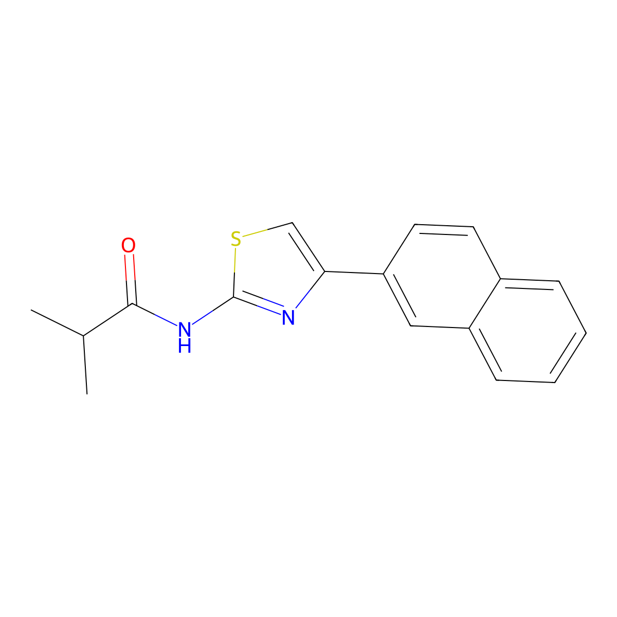 N-(4-(naphthalen-2-yl)thiazol-2-yl)isobutyramide molecular structure, CAS 313549-63-2