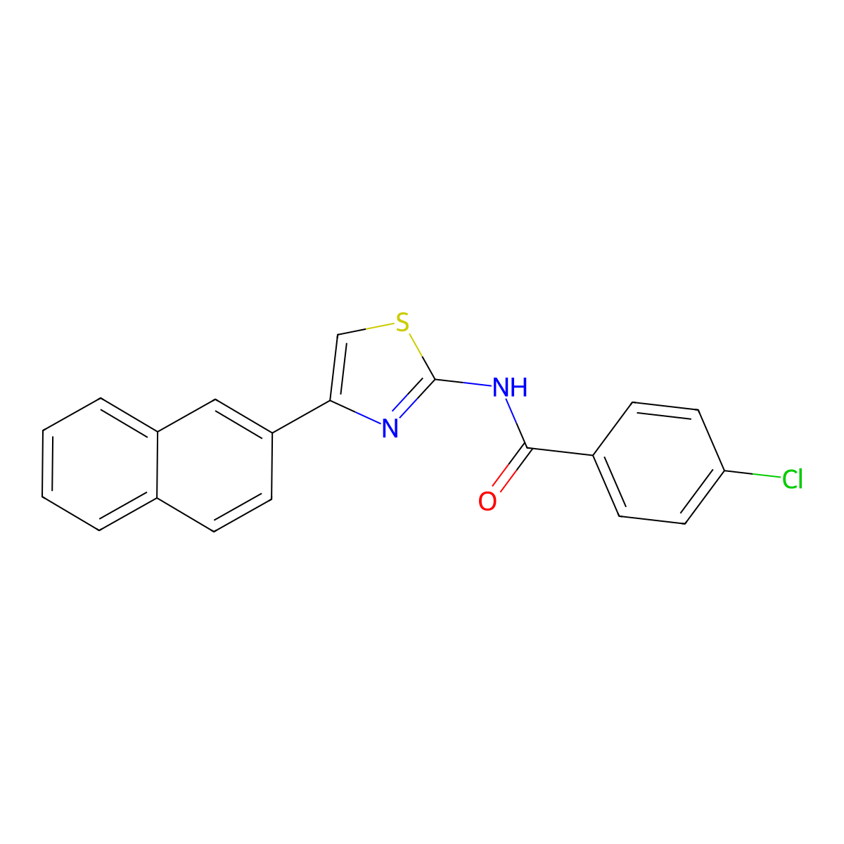 4-chloro-N-(4-(naphthalen-2-yl)thiazol-2-yl)benzamide molecular structure, CAS 313549-66-5