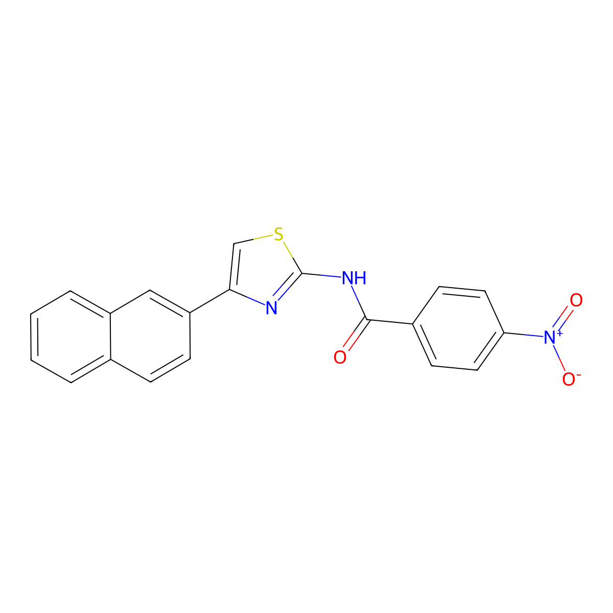 N-[4-(naphthalen-2-yl)-1,3-thiazol-2-yl]-4-nitrobenzamide molecular structure, CAS 313549-68-7