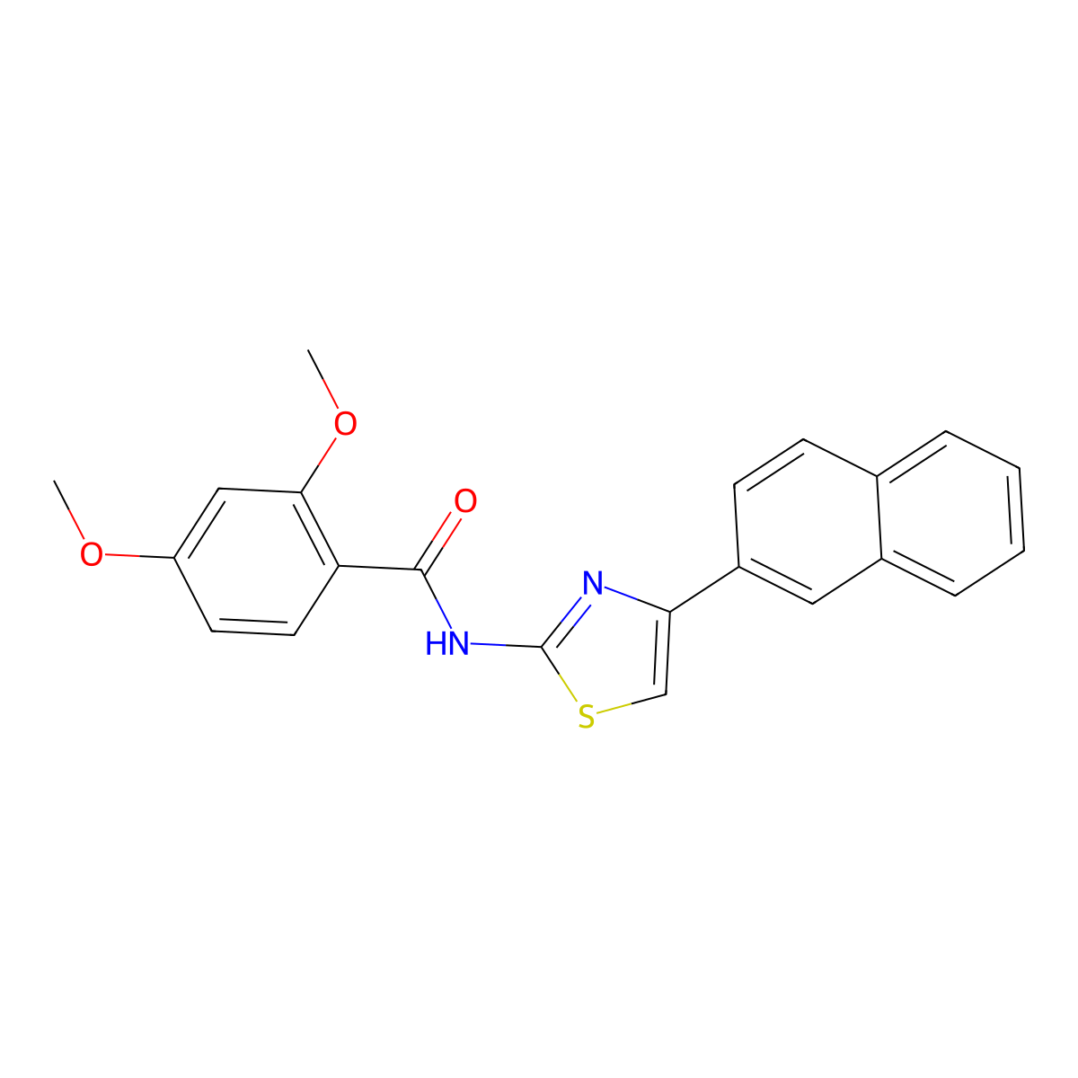 2,4-dimethoxy-N-(4-(naphthalen-2-yl)thiazol-2-yl)benzamide molecular structure, CAS 313549-69-8